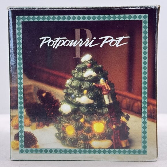 Vintage Dayton Hudson Christmas Tree Potpourri Pot Ladder Climbers Ceramic 5" - Picture 2 of 16